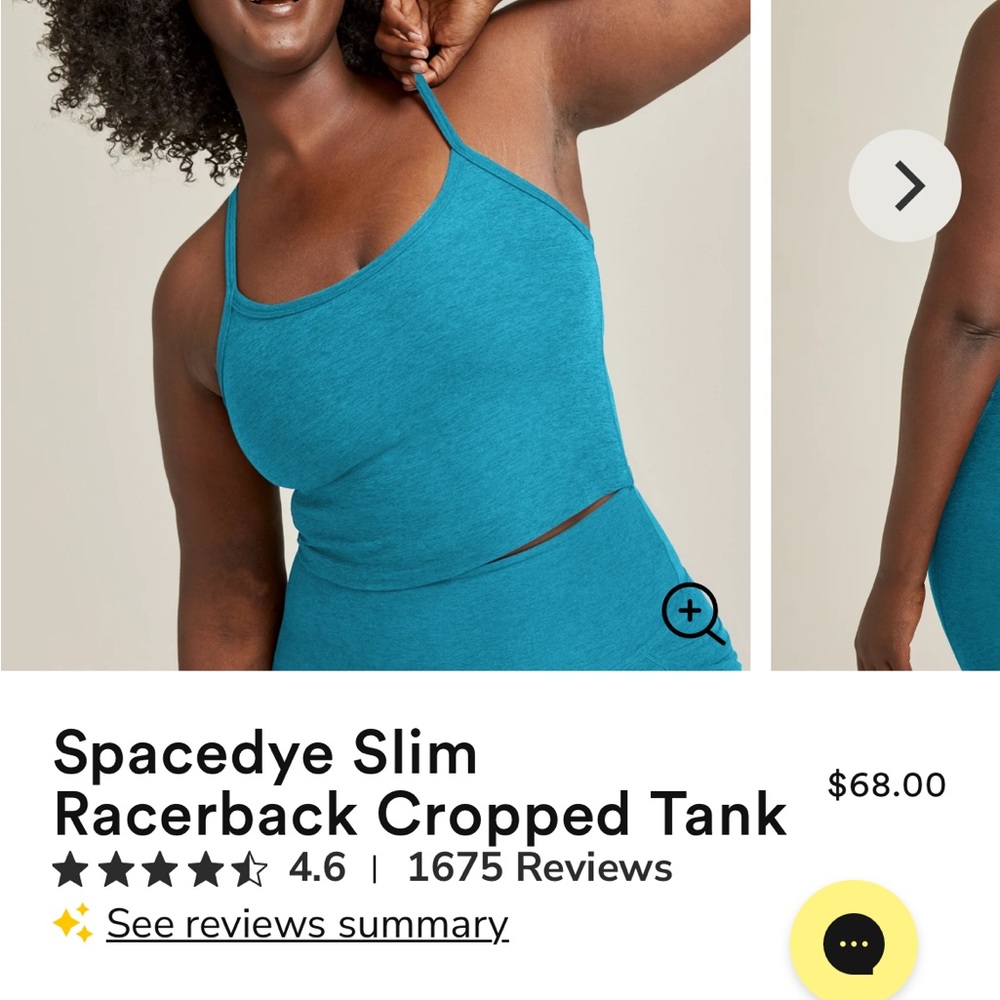 Beyond Yoga Spacedye slim Racerback cropped tank,worn once! Cali Blue Heather
